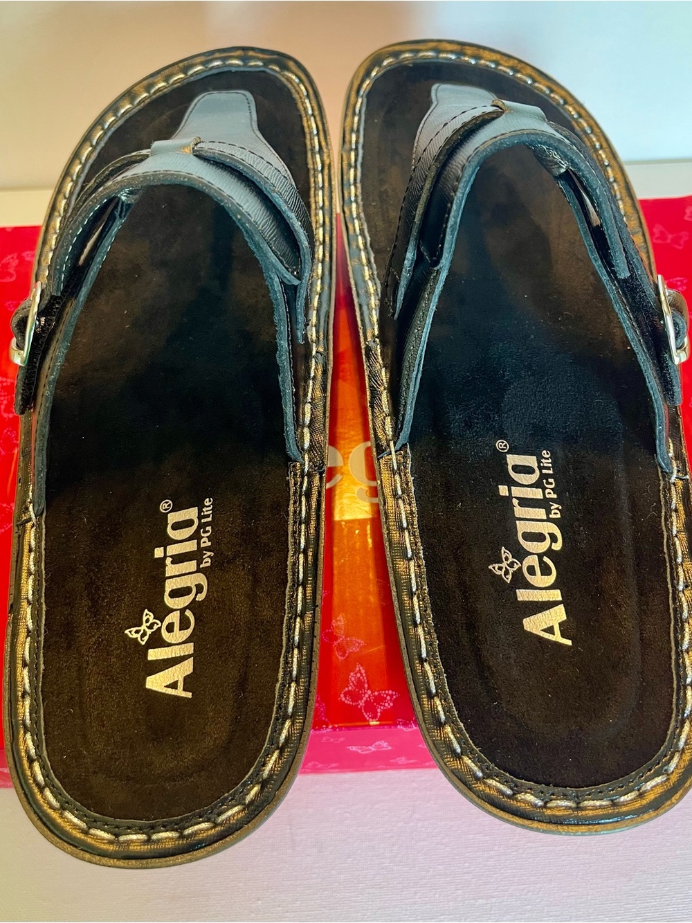 NIB ALEGRIA KENNEDI LEATHER SUEDE PODIATRIC BLACK SANDAL SIZE EU 42 /US. 11.5-12 - Picture 7 of 14